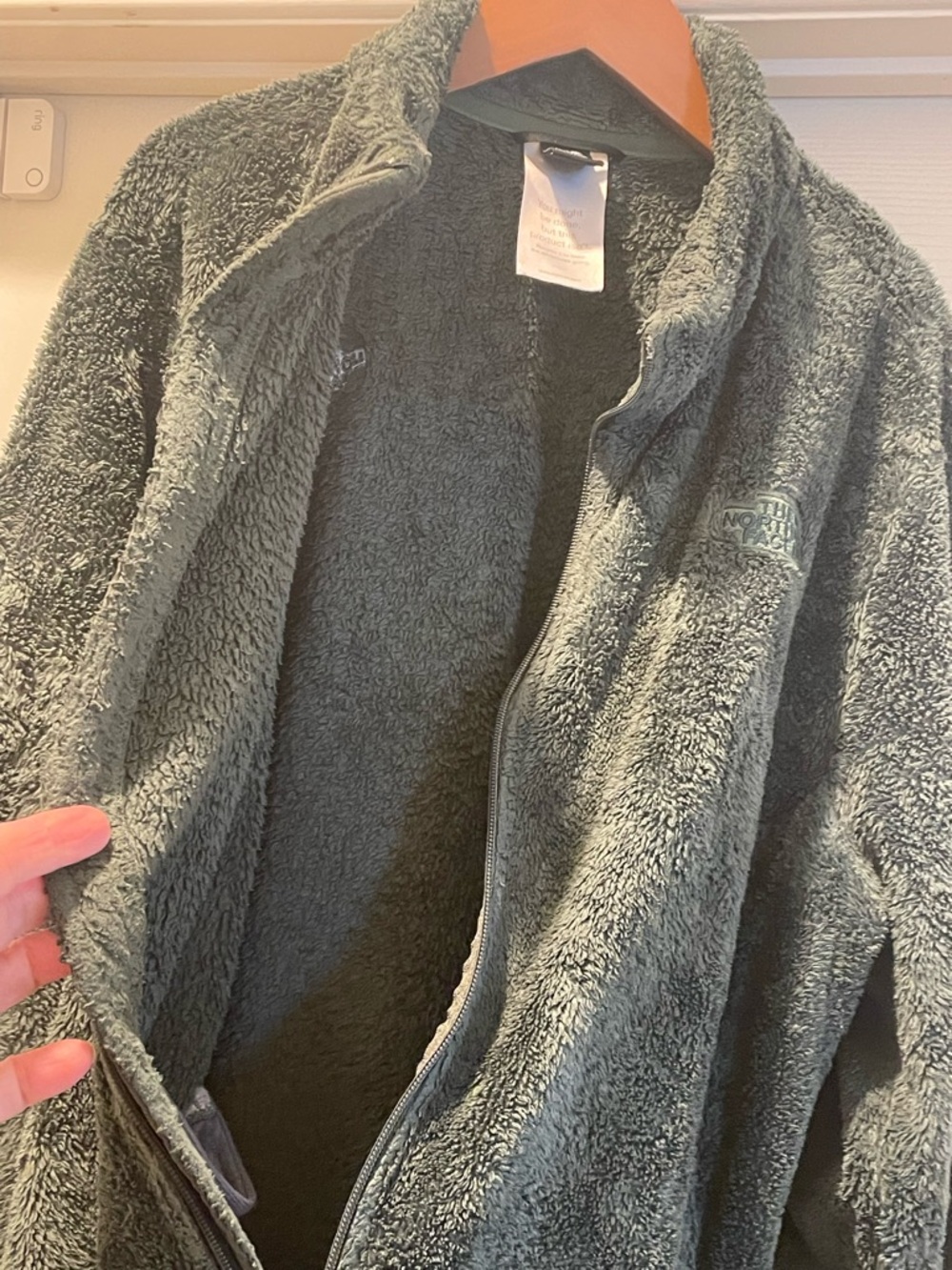 The North Face Olive Green Sherpa Zip-Front Jacket - Picture 3 of 10
